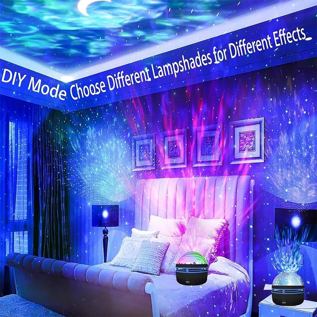 Aurora Projector Light Atmosphere Decor Lamps Gift Light ( With Remote )